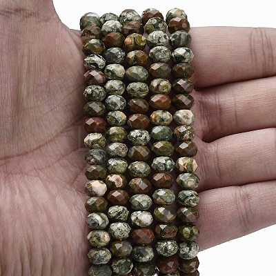 Natural Rhyolite Jasper Beads Strands G-Z111-A14-01-1