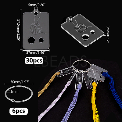 30Pcs Acrylic Thread Winding Boards TOOL-PH0001-79A-1