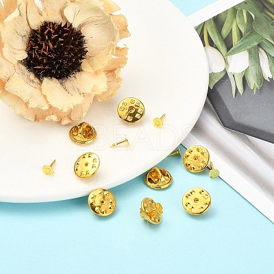 Brass Butterfly Clutches Pin Backs KK-YW0002-23G-1