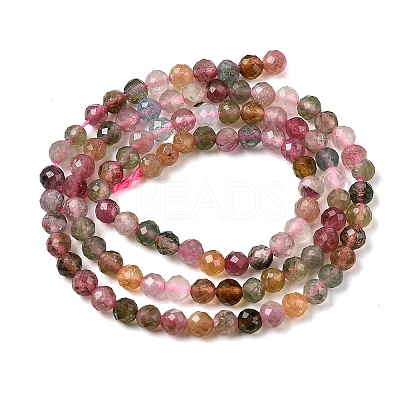 Natural Multicolor Tourmaline Beads Strands G-G294-A01-4mm-1