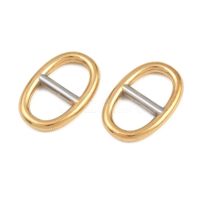 Ion Plating(IP) 304 Stainless Steel Oval Links Connector Charms STAS-F366-02A-GP-1
