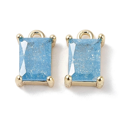 Brass Micro Pave Cubic Zirconia Charms KK-G491-31G-02-1