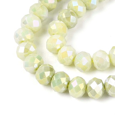 Anti-Tarnish Electroplate Rondelle Glass Beads Strands EGLA-T021-8mm-17-05-1