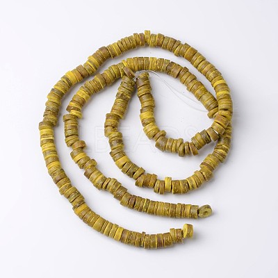 Dyed Natural Coconut Disc Bead Strands COCB-O003-07C-1