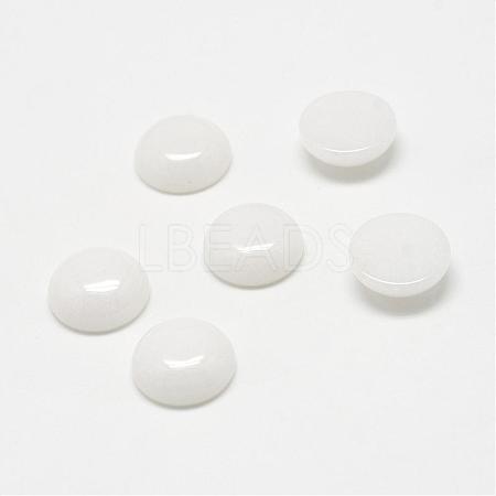 Natural White Jade Gemstone Cabochons G-T020-6mm-04-1