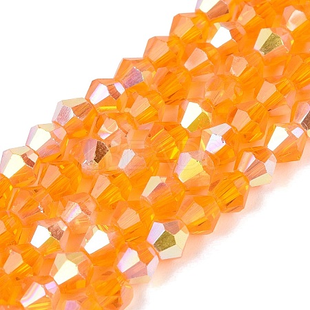 AB Color Plated Transparent Glass Beads Strands GLAA-G127-01-02B-1