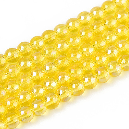 Electroplate Transparent Glass Beads Strands GLAA-T032-T4mm-AB12-A-1