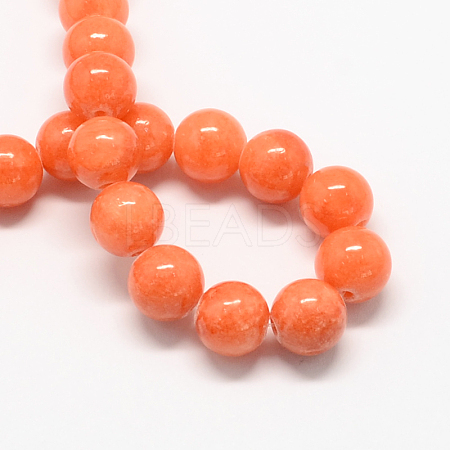 Natural Dyed Yellow Jade Gemstone Bead Strands G-R271-4mm-Y31-1