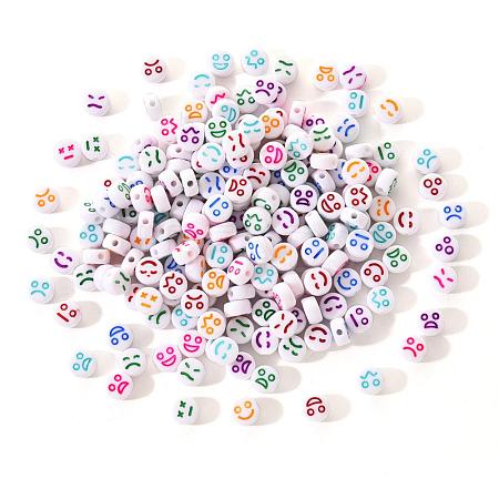 White Opaque Acrylic Beads MACR-YW0001-20-1