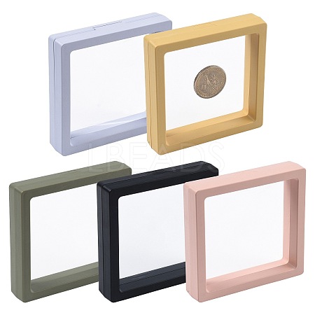 5Pcs Square Transparent PE Thin Film Suspension Jewelry Display Box CON-FS0001-19D-1