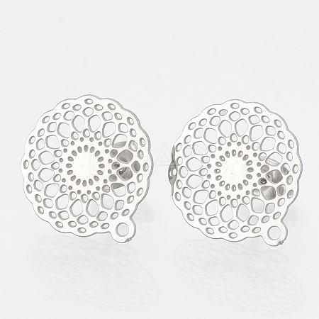 Non-Tarnish 304 Stainless Steel Stud Earring Findings X-STAS-S079-32B-1