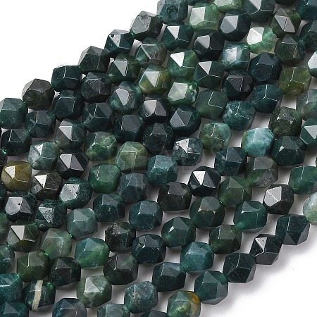 Natural Moss Agate Beads Strands G-F523-37-6mm-1