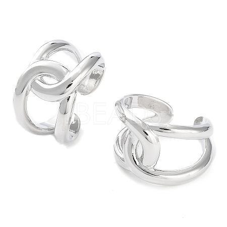 Brass Knot Open Cuff Rings for Women RJEW-D016-09P-1