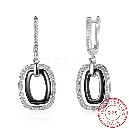 Trendy 925 Sterling Silver Hoop Earrings EJEW-BB20943-A-1