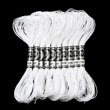 10 Skeins 12-Ply Metallic Polyester Embroidery Floss OCOR-Q057-A19-1