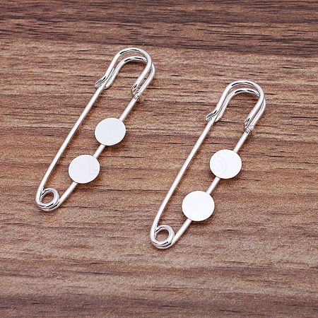 Brass Safety Pins Brooch Findings KK-WH0081-92B-S-1