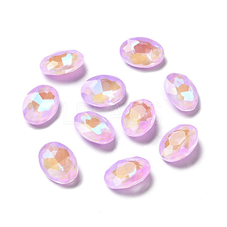 Mocha Fluorescent Style Glass Rhinestone Cabochons GGLA-M005-01B-371MK-1