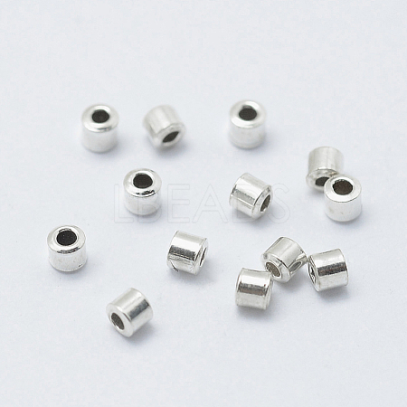 Anti-Tarnish Rhodium Plated 925 Sterling Silver Crimp Beads STER-G027-20P-1