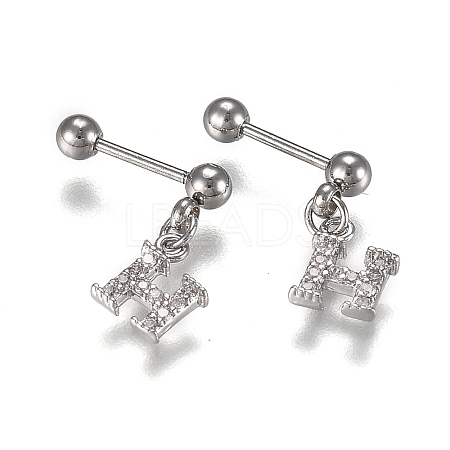 304 Stainless Steel Barbell Cartilage Earrings EJEW-H113-08P-1