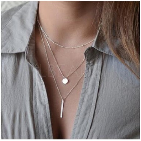 Alloy Pendant Layered Chain Necklaces for Women WGC39CD-26-1