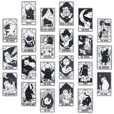 22Pcs 22 Style Tarot Theme Printed Acrylic Pendants MACR-HY0001-08-1