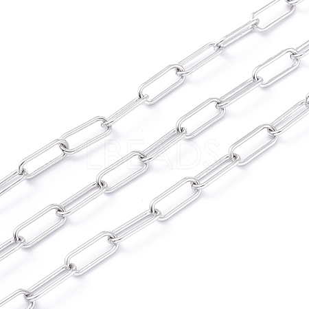 Tarnish Resistant 304 Stainless Steel Paperclip Chains CHS-L022-03P-A-1