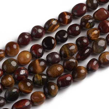 Natural Tiger Eye Beads Strands G-D0002-D76-1