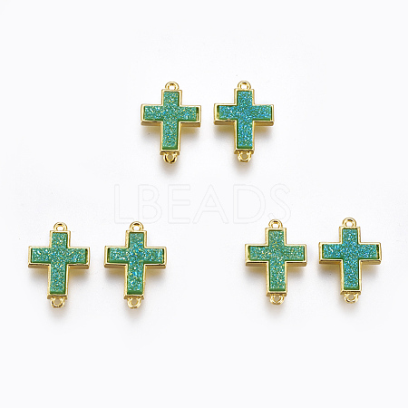 Electroplate Druzy Resin Links connectors RESI-F014-B03-1
