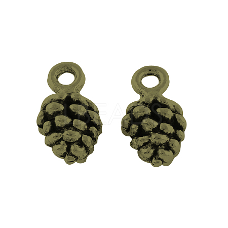 Pine Cone Tibetan Style Alloy Pendants TIBEP-R344-25AB-LF-1