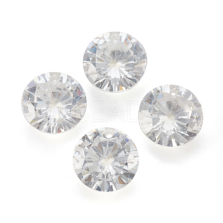 Cubic Zirconia Pointed Back Pendants X-ZIRC-N037-6mm-01-1