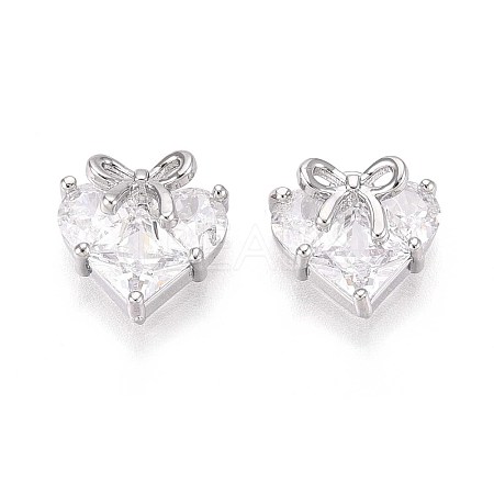 Brass Micro Pave Cubic Zirconia Pendants KK-T071-45P-1