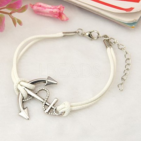 Personalized Tibetan Style Anchor Multi-strand Bracelets X-BJEW-JB00654-04-1