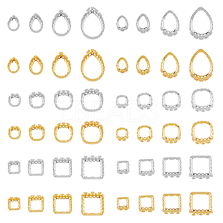 SUPERFINDINGS 48Pcs 24 Style Brass Sew on Prong Settings KK-FH0006-93-1