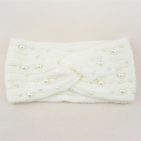 Acrylic Fiber Knitted Yarn Warmer Headbands COHT-PW0002-21B-1