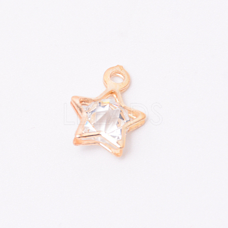 Glass Rhinestone Charms IFIN-WH0053-16LG-1