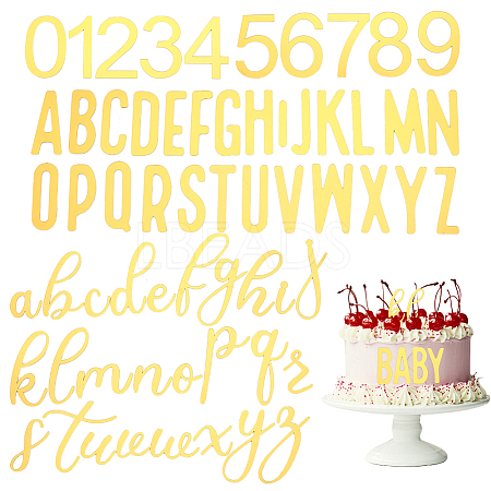 Acrylic Mirror Effect Cake Toppers AJEW-WH0038-84A-1