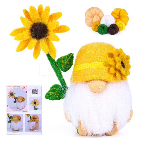 DIY Sunflower Gnome Doll Needle Felting Kit PW-WGA83B7-01-1