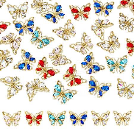 DICOSMETIC 36Pcs 6 Colors Butterfly Alloy Cabochons MRMJ-DC0001-03-1