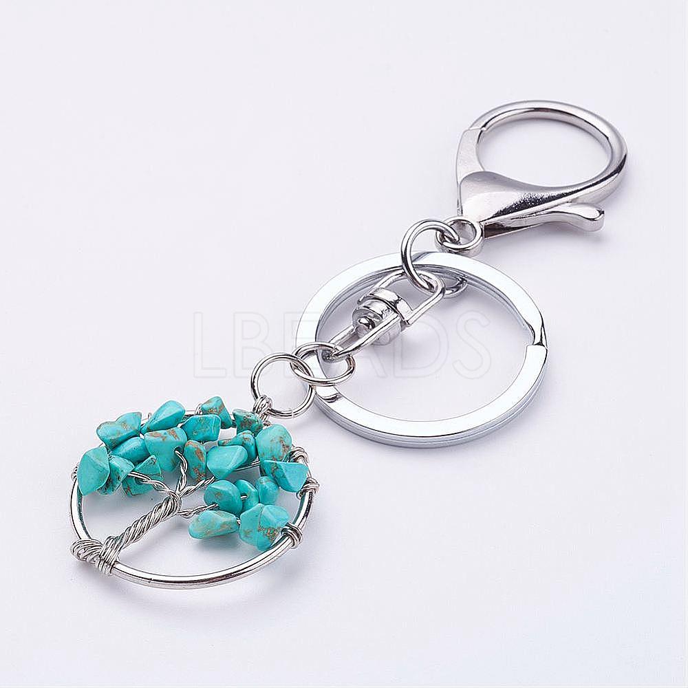 Synthetic Turquoise Keychain - Lbeads.com