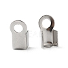 Tarnish Resistant 304 Stainless Steel Fold Over Crimp Cord Ends X-STAS-M009-01A-1