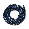 Electroplate Opaque Solid Color Glass Beads Strands EGLA-A044-P1mm-L16-3