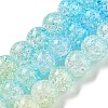 Spray Painted Crackle Glass Beads Strands DGLA-C002-6mm-05-3