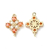 Brass Pave Cubic Zirconia Connector Charms KK-G462-45KCG-03-1