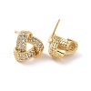 Clear Cubic Zirconia Hollow Out Triangle Stud Earrings EJEW-F298-15G-2