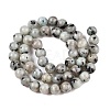Natural Sesame Jasper/Kiwi Jasper Bead Strands G-R345-8mm-36-3