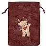 Christmas Theme Jute Cloth Storage Bags ABAG-F010-01B-01-1