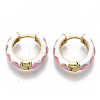 Brass Huggie Hoop Earrings EJEW-S209-05-3