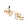 Brass Clear Cubic Zirconia Stud Earrings Finding for Women KK-A244-13B-G-2