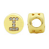 Brass Micro Pave Clear Cubic Zirconia Beads KK-T030-LA843-IX3-2