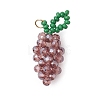 Handmade Glass Beaded Grape Pendants PALLOY-MZ00489-2